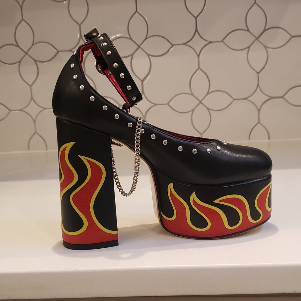 Desire Fire Platform Heels by LAMODA - Picture 8 of 12